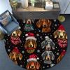 Dachshund Round Area Rug,Carpet Rug for Living Room Bedroom Sofa Playroom Decor,Non-slip Floor Mat