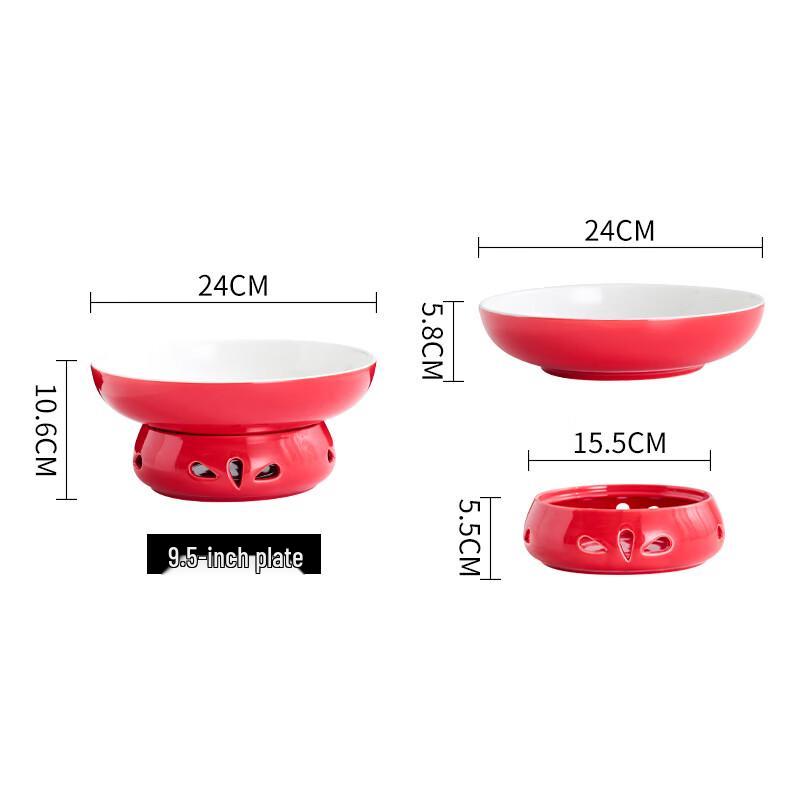 Ceramic Food Warmer Plate with Candle Heating