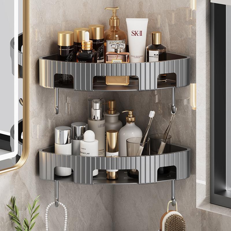 

Toilet Triangle Shelf Bathroom Shelf Toilet Bathroom Shelf No Punching Storage Rack Towel Rack gray single layer