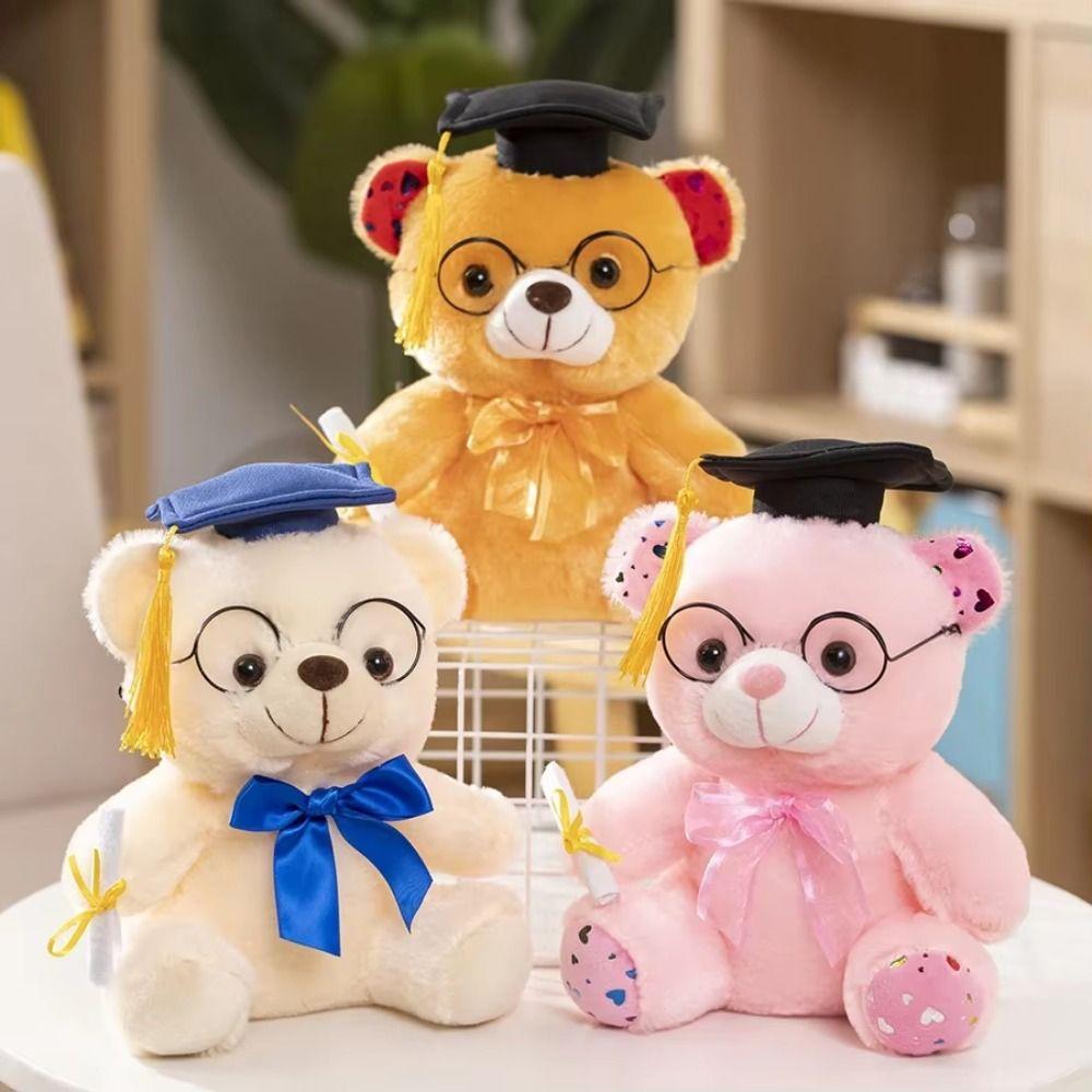 Cute Graduation Bear Plush Toy Graduation Season Bear Animal Doll Doctor Bear Doll  Students Gift