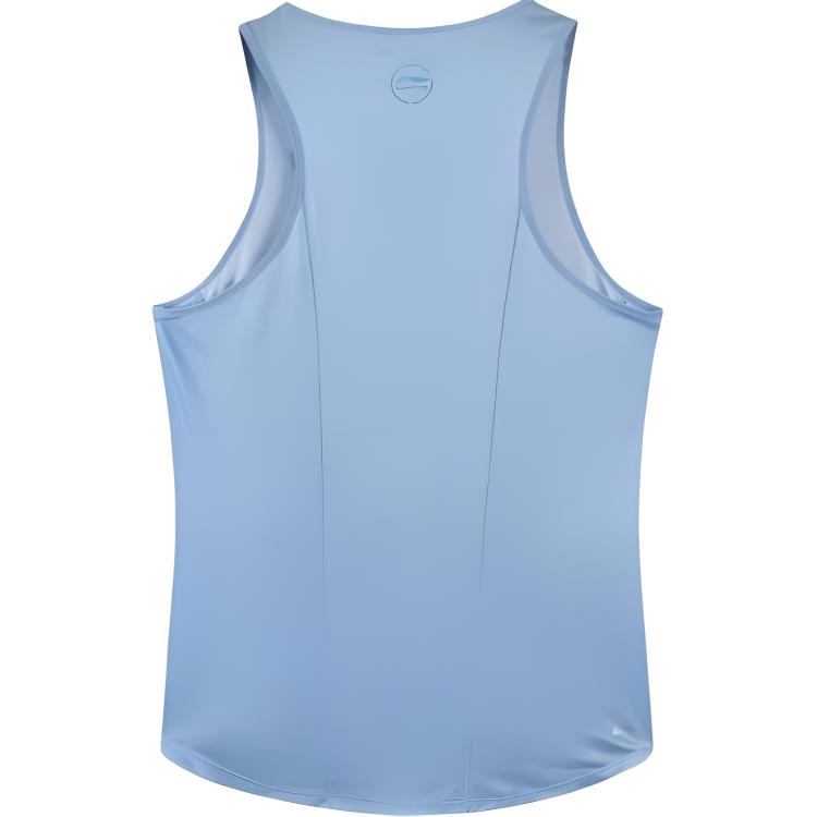 Regatas Masculinas Li Ning Azul Claro Gola Redonda Ajuste Reto Moderado YVSV025-4