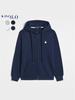 Men's Autumn/Winter Ralph Lauren Embroidered Logo Hooded Sweatshirt with Velvet Lining and Zipper.
