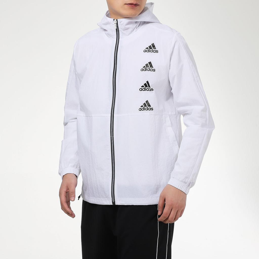 Adidas Jackets Men's White Hooded Moderate Other GK9419