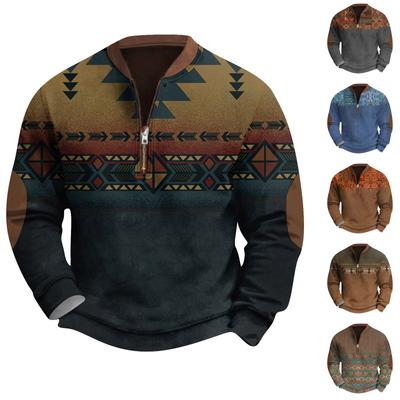 Retro Casual Gradienttryckt tröja för män
