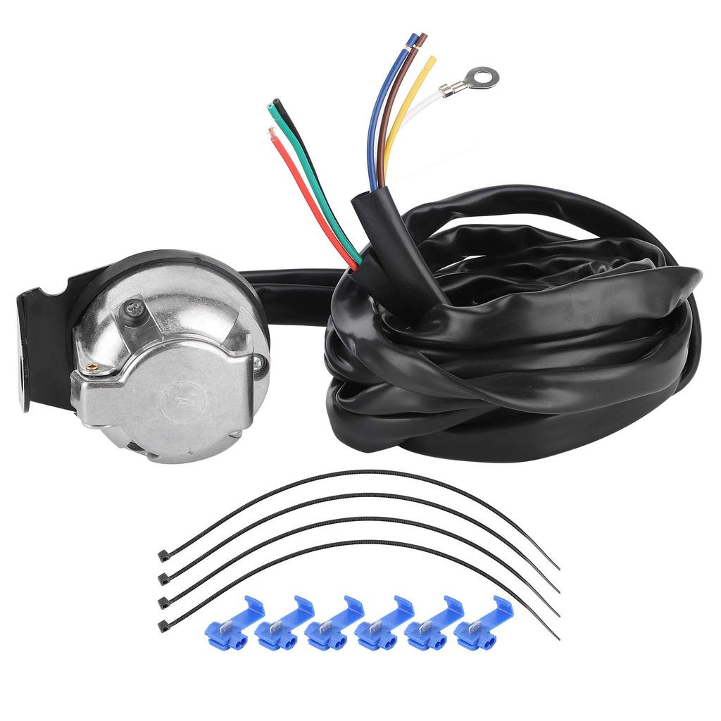Trailer Connector, 7 Pin European Trailer Connector Socket Wiring Plug 2m Cable for Commercial Vehicle Semi Trailer