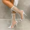 Summer Style Women's High-Heeled Lace-Up Mesh Roman Sandals