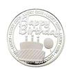 Medalha Comemorativa de Bolo de Aniversário Banhada a Ouro - Souvenir Presente com Relevo 3D