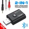2 в 1 Bluetooth 5.0 аудіоприймач передавач 3,5 мм AUX USB стерео музичний бездротовий адаптер з мікрофоном для автомобільного комплекту динамік телевізор ПК