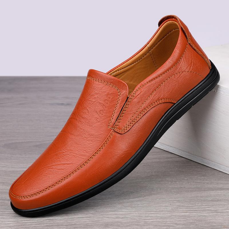 

New autumn and winter driving business casual leather shoes soft-soled dad Doudou shoes 46 ready to ship