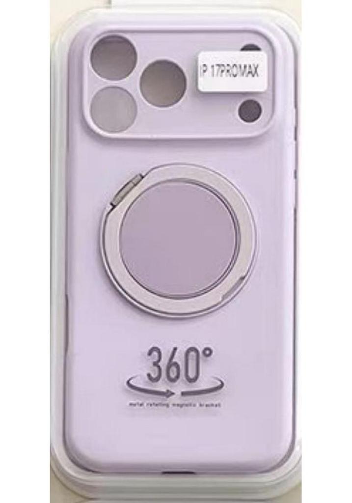 Macaron Liquid Silicone Magnetic Bracket Case for iPhone 17 Pro, 360° Rotation, Drop-Proof
