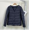Convertible Round Neck/V-Neck Women's Slim Lightweight Down Jacket - 90% Duck Down, Warm, Packable, Short Outerwear.