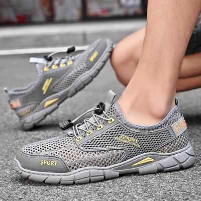 New Men's Shoes Summer Breathable Thin Hollow Sports Running Mesh Shoes Men's Mesh Lightweight Mesh Trendy Shoes