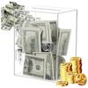 Acrylic Money Saving Banks Practical Clear Cube Transparent Change Storage Box Home Decoration and Financial Tool