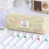 Scratch-proof Cosmetic Storage Bag Canvas Plaid Pen Bag Woven Pencil Case  Student Supplies
