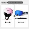 Set Casco da Sci per Adulti con Occhiali Integrati - Vestibilità Universale per Sport all'Aperto