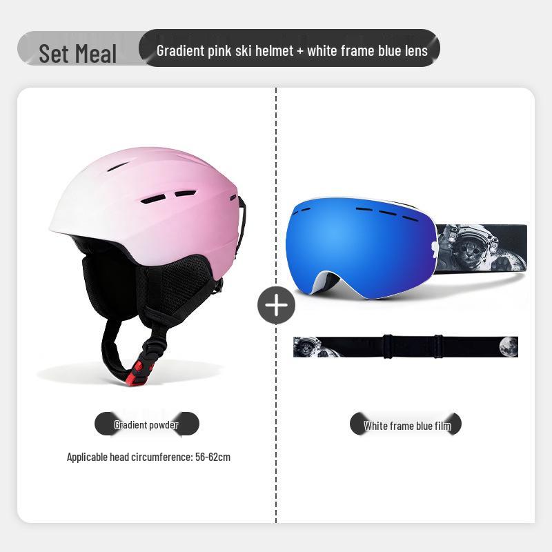 Set Casco da Sci per Adulti con Occhiali Integrati - Vestibilità Universale per Sport all'Aperto