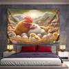 "Farmyard Chickens and Ducklings Scene" Pattern Wall Hanging Tapestry Decorative Tapestry Home Decor for Bedroom and Living Room