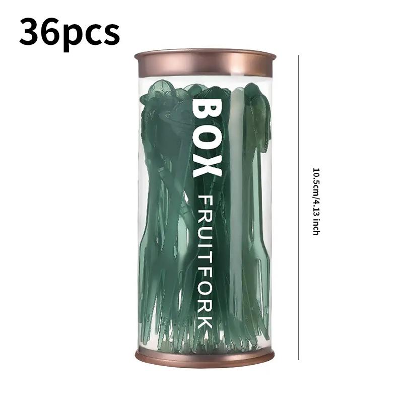 

Вилка для фруктов, одноразовая прозрачная фруктовая палочка, милый димсам, маленькая вилка, вилка для домашнего торта (A box of 36 pieces) зелёный