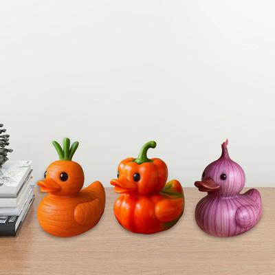 Vegetable Duck Figurine Tomato Carrot Mushroom Onion Potato Cabbage Pepper Duck Statue