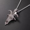 New European and American Pendant Micro Inlaid Zircon Goat Head Trendy Personalized Necklace Accessory