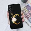 Phone Case For Samsung Galaxy A34 A33 A32 Elegant Rose Letter Soft Liquid Silicone Sqare Back Cover For Samsung A 34 33 32 Shell