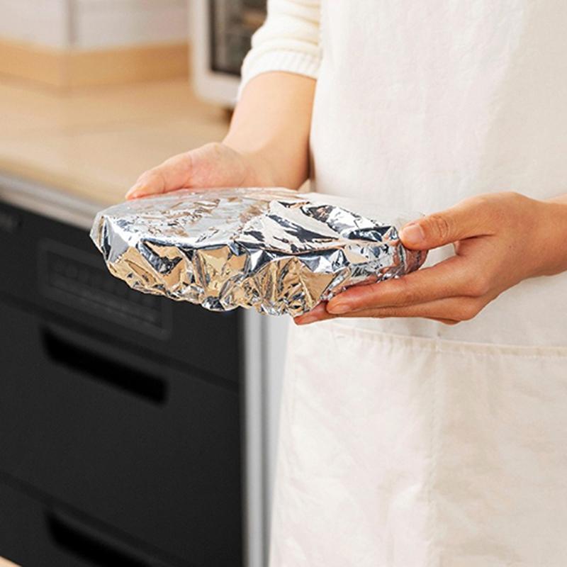 10 stk Gjenbrukbare Isolasjonsdeksler av Aluminiumsfolie - Miljøvennlige Matdeksler til Kjøkken for Oppbevaring av Skåler og Fat til Kjøkken