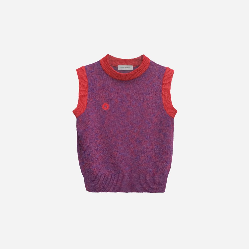 999Hyumeoniti Pebble Knitted Vest (Red-Purple)