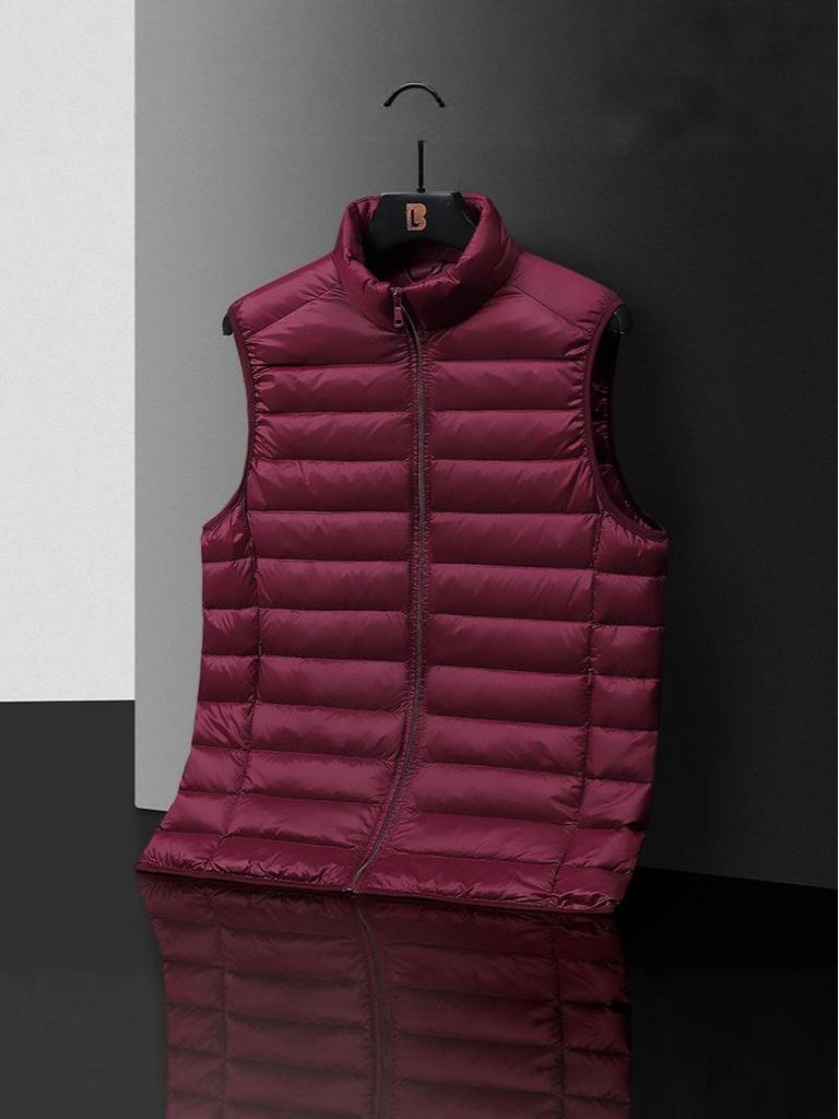 Men's Slim Fit Stand Collar Lightweight Down Vest - Autumn & Winter