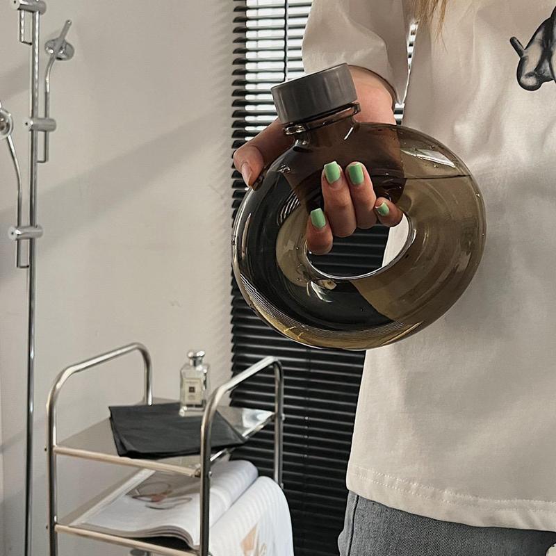 500ml plastová sportovní láhev na vodu, průhledná kobliha, kroužek, venkovní cestovní džus, přenosný nepropustný kelímek na vodu