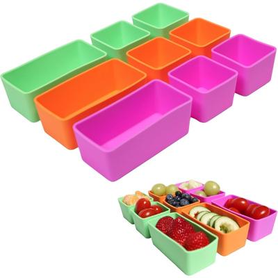 Divisor de Almuerzo Horno Microondas Cubiertos Vaso Reutilizable Silicona Infantil Divisor de Fiambrera Bento Contenedor para Aderezo de Ensalada Empaquetado de Almuerzo