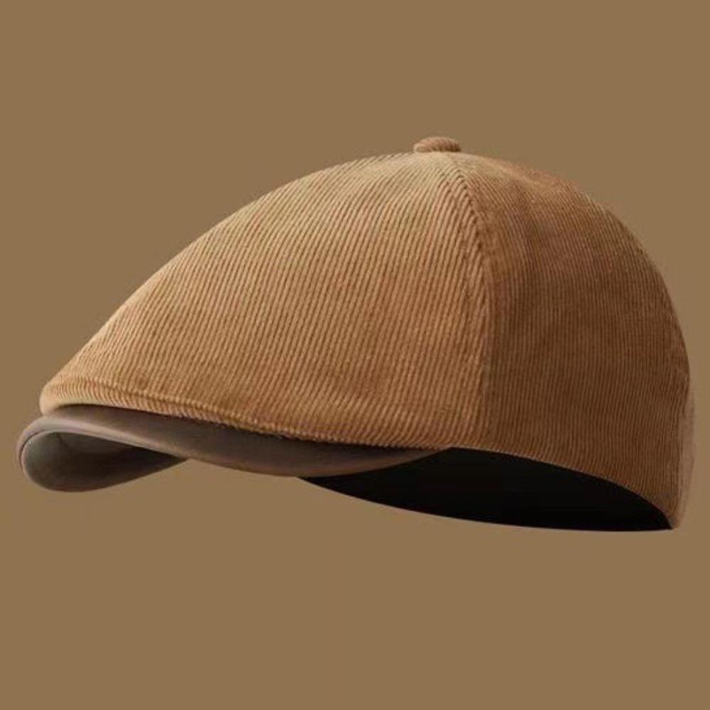 

HT4873 Beret Cap Men Women New Spring Autumn Winter Beret Hat Male Female Corduroy Ivy Flat Cap Retro Artist Painter Mens Berets 55-60cm Adjustable хаки