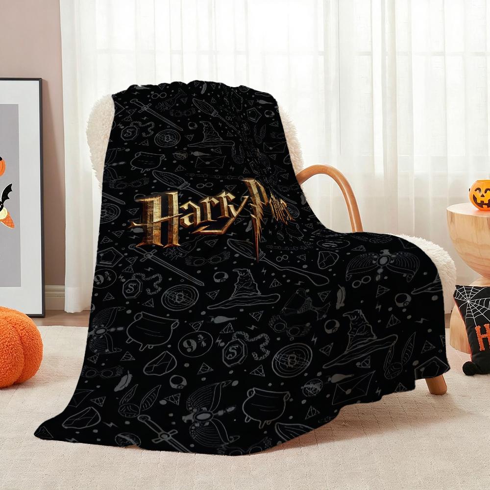 Hogwarts Magical Essentials Theme Blanket Fluffy Plush Throw Blanket For Living Room Gaming Room Home Party Decor Christmas Gift