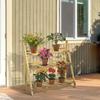 Foldable 3-Tier Plant Stand, Fir Wood, Outdoor Flower Pot Shelf, 100x37x93 Cm