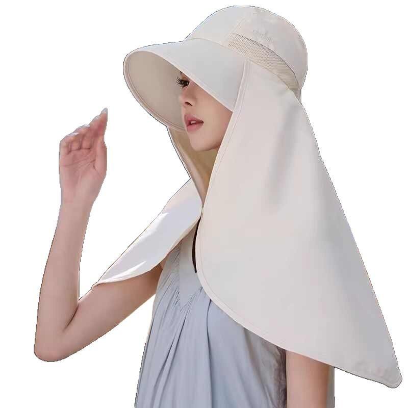 Multifunktionell allround integrerad solskyddshatt sjal solhatt sommar förlängt nackskydd UV-skydd solhatt