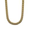 ROEN BLACK 6-Sided Double Curb Chain (Gold) Stainless Steel Necklace, 5.5mm Wide, 50cm, Men's, Suitable for Men with Metal Allergies
