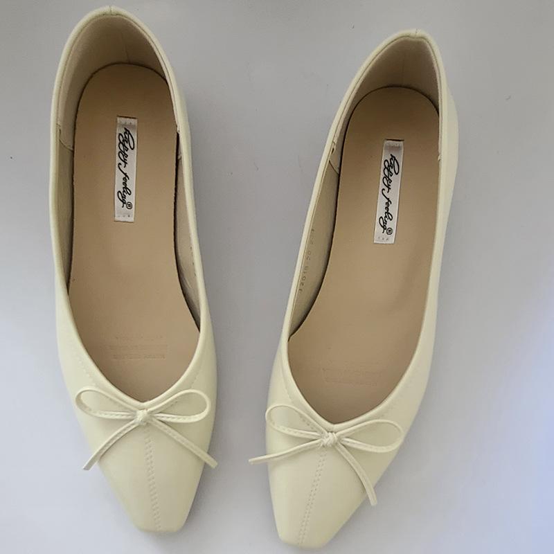 

Одиночные туфли на низком каблуке, женские весенне-осенние новые туфли с бантом на плоской подошве, темпераментные, с мягкой подошвой, рабочие туфли 40