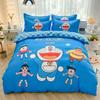 Doraemon Mechanical Cat Cartoon Style Pure Cotton Material Bed Three-piece Set Student Dormitory Dirty-Resistant Bedding