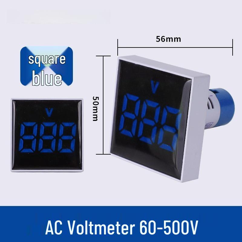 22mm Dual Display LED Voltage Current Frequency Meter - Round/Square
