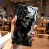 Skull Rose Pattern Glass Phone Case Suitable for Samsung Galaxy S26 S25 S24 S23 S22 S20 FE/Ultra/Plus Anti Drop Back Cover