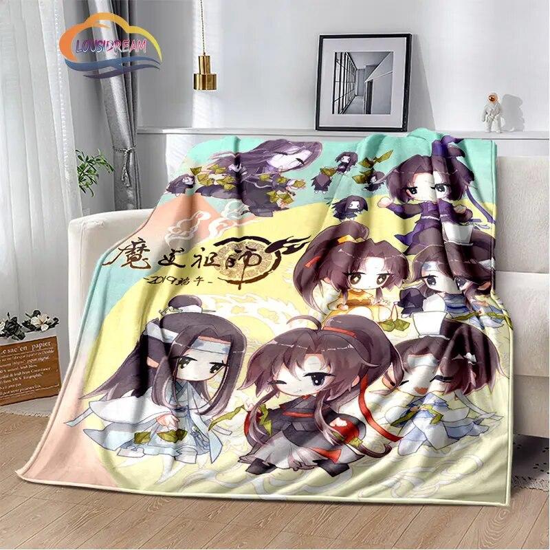 אנימה גרנדמאסטר של טיפוח דמוני שמיכת פלנל רכה לזרוק Mo Dao Zu Shi קל משקל חם ספת מיטה שמיכת נסיעות