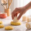 ABS Plastic Baking Tool 9PCS Round Double-Ended Pastry Mold, Hand-Press Mooncake Spiral And Supplies for Cookies Petal Edge Design, Detachable