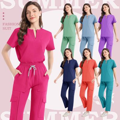 Completo da Scrub a Maniche Corte da Donna per Infermiere e Medici - Uniforme Medica per Sala Operatoria