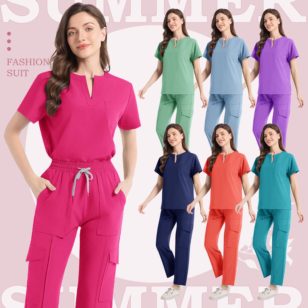 Women's Short Sleeve Scrub Suit for Nurses and Doctors - Medical Uniform for Operating Room