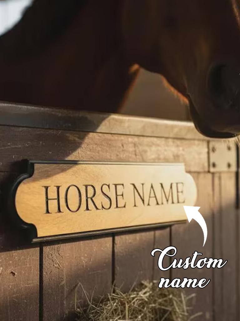 Custom Engraved Rustic Wooden Door Sign Personalized Text Name Plaque Farm Stable Tack Room Barn Front Wall Hanging Decor
