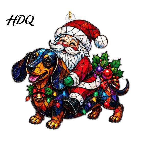 Animal Themed Holiday Decorations Christmas Hanging Ornaments with Lanyard Cute Double Sided Pendant 2026 Creative Shaped Gifts Santa Hat