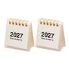 Tragbarer Schreibtischkalender für das Büro, Mini-Schreibtisch 2026-2027, Okt. 2026 bis Dez. 2027, Aufstellbarer Klappkalender, Kleiner funktionaler Planungskalender, 14