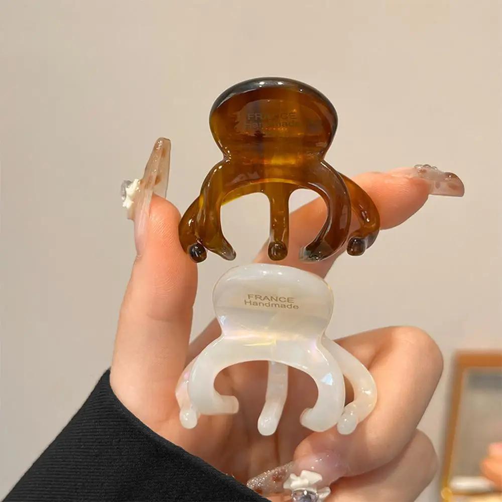Trendy French Hair Claw Clips Acetate Retro High Ponytail Holders Elegant Crab Shark Clip for Women Girls