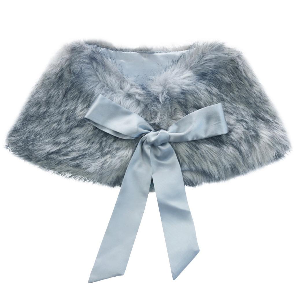 Kinder Plüsch Kunstfell Stola Umhang Prinzessinnen Umhang für Mädchen Winter Warme Bolero Jacke für Party Auftritt