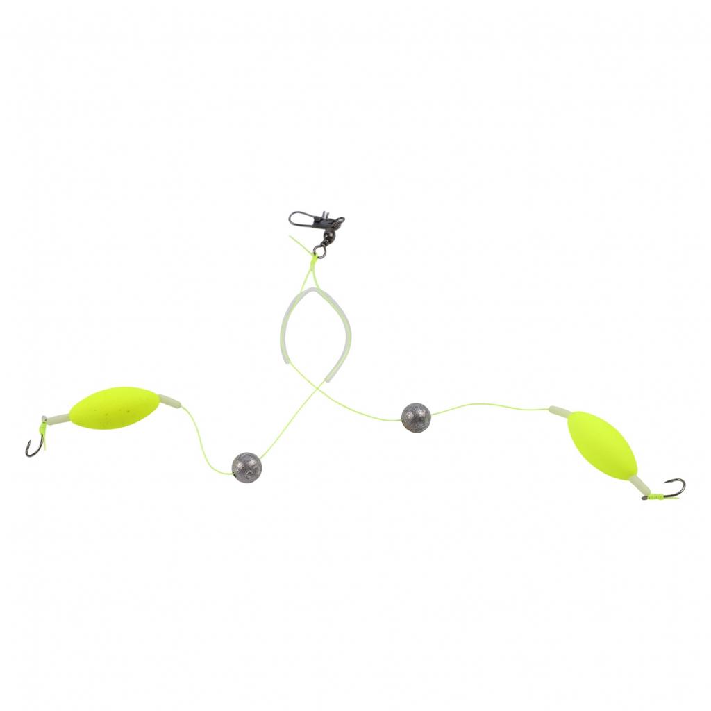 Attractive Silver Finish Double-Hook Rig Metal Fishing Hooks