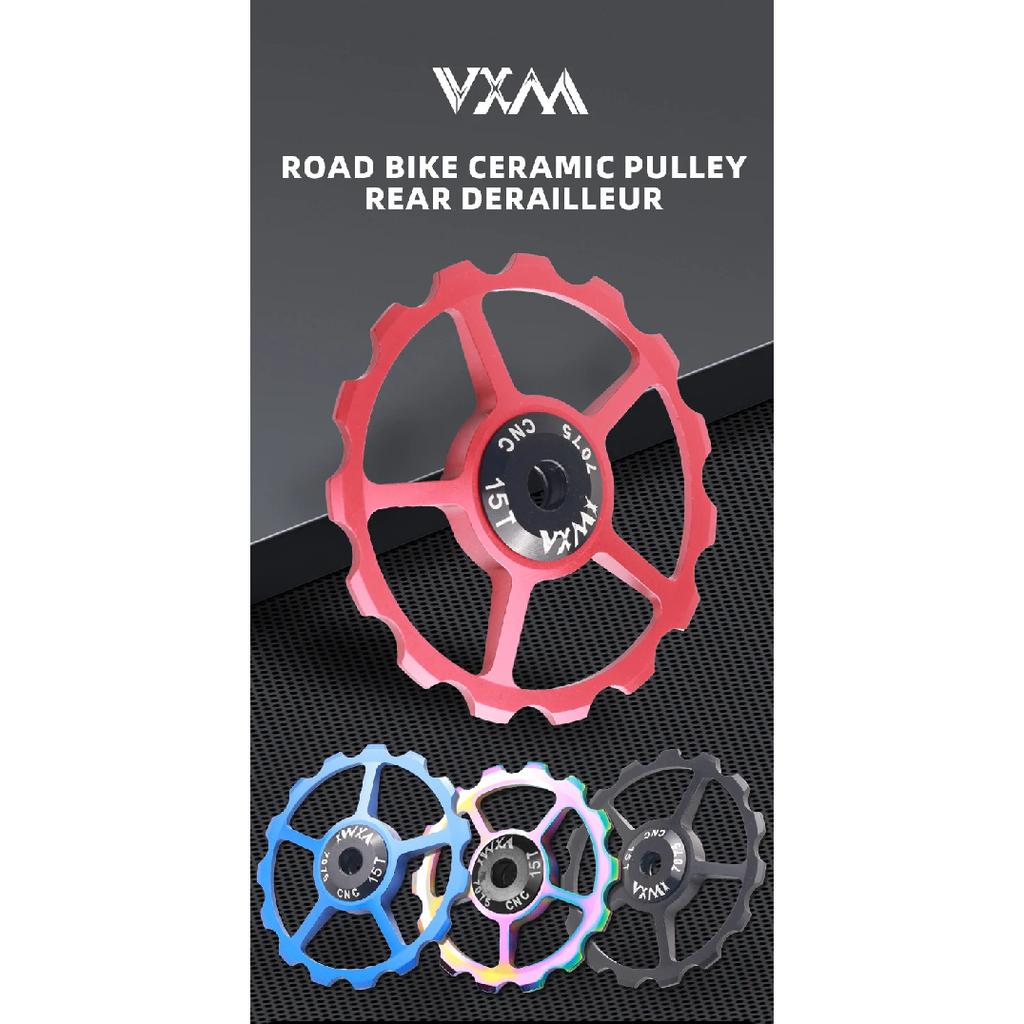 2Pcs Ceramic Bearing Jockey Wheel CNC Aluminum Alloy Rear Derailleur 10-16T Guide MTB Road Bike Pulley